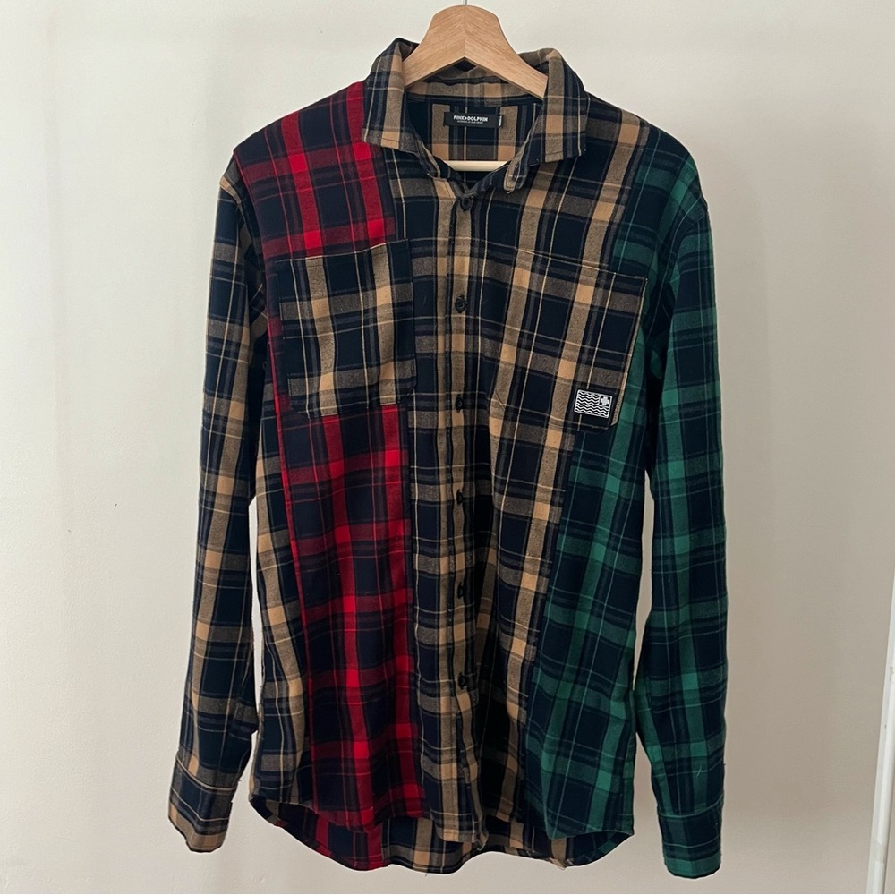 Pink Dolphin Multi Panel Flannel Shirt
